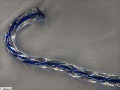 38" Clear and Blue Glass Swirl Cane Walking Stick