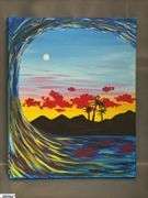 10 Painting Party Canvas Paintings, Sunsets, Water Landscape, Beach Themes, 16x20"
