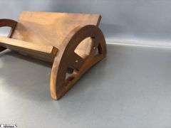 Wooden Childs Bench 19"x17" Tall, Doll Rocker Some Damage, Shelves