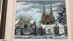 B. Fields Framed Cathedral Print, Appears Signed By The Artist Frame Measures 17..5x15.5"