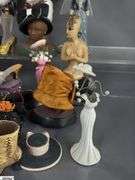 Mini Hats, Shoes, Hat Holders, Naughty Nodder Girl Ashtray, Ladies Dress and Purse Collectibles