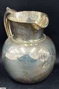 Marked Sterling 3 1/2 Pint Pitcher Monogrammed 7" Tall