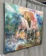 Beebe Abstract Mixed Media Artwork On Canvas 48x36"