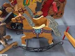 Vintage Doll Rocking Horses and Scooter Tallest 10"
