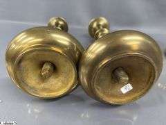 4pcs, 2 Pair of Brass Candle Sticks, Tallest 10", Shorter Pair Are Marked Stiffel