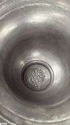 Pewter Guild Cup, Knight Top Engraved “Handwerk der Schmiede Gewidmet”, Some Wear 18” Tall