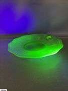 2 Grapevine Motif UV Reactive Plate and Bowl - 8.5" of plate
