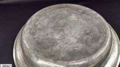 Pewter Basin Bowl Has Mark That is Slightly Worn Off 16" Across 2.5" Tall