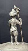 Pewter Guild Cup, Knight Top Engraved “Handwerk der Schmiede Gewidmet”, Some Wear 18” Tall