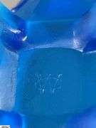 West Moreland Blue Santa On Sleigh, Lidded Piano St Claire Glass Works, Hand Made Glass Basket, Cobalt Dish