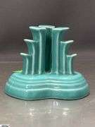 Fiesta Turquoise Pyramid Tripod Candlesticks - 4" x 3.5" of each