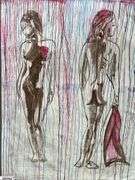 Luis Espinoza The Group, Large Portrait 65x72", Measures * Has Some Holes