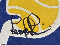 Indiana Pacers Pennant Autographed by Billy Knight and George McGinnis