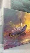 3 Paintings On Canvases, Boats By Alummoa Zumiga All Measure 27x22"