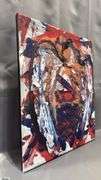 3 Alummoa Zumigo Winged Figures #15, 16 and 17, Abstract Mixed Media and Oil Each Measures 20.5x26.5" Signed On The Back