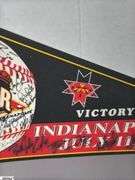 2000 & 2001 Baseball Pennants.  2000 Triple-A Indianapolis Indians World Series Champions and 2001 Autographed Victory Field Indianapolis, IN July 11, 2001.