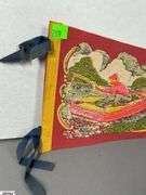 2 Pennants.  Chicago Railroad Fair "I Was There" 1949 and a Livingston, Tennessee Fishing Pennant