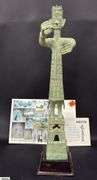 Bronze Standing Figure With Base, Has Info Card In Photo 15" Total Height