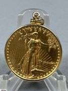1/2 oz $25 Gold American Eagle Coin in 14K Bezel.