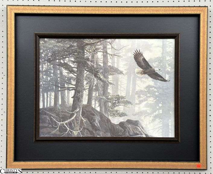 Printed Wall Decor with Soaring Eagle 38x31 image
