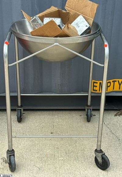 Stainless Standing Mixing Bowl on Wheels Electrical Switches, 23"X22x32" Tall image