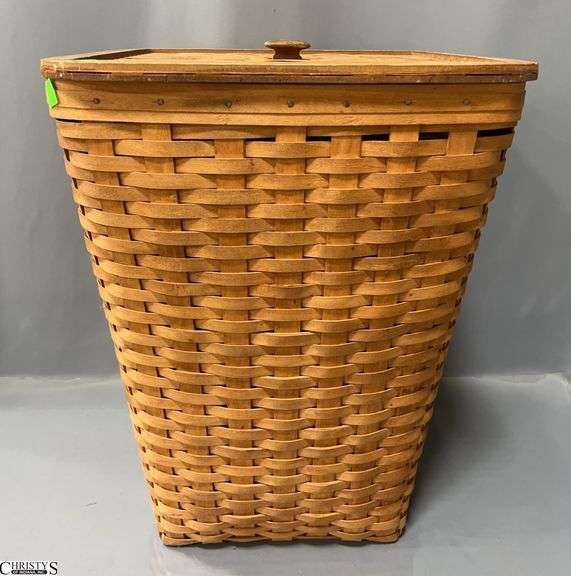 Longaberger Laundry Hamper and Lid, Protector, Has Some Wear image