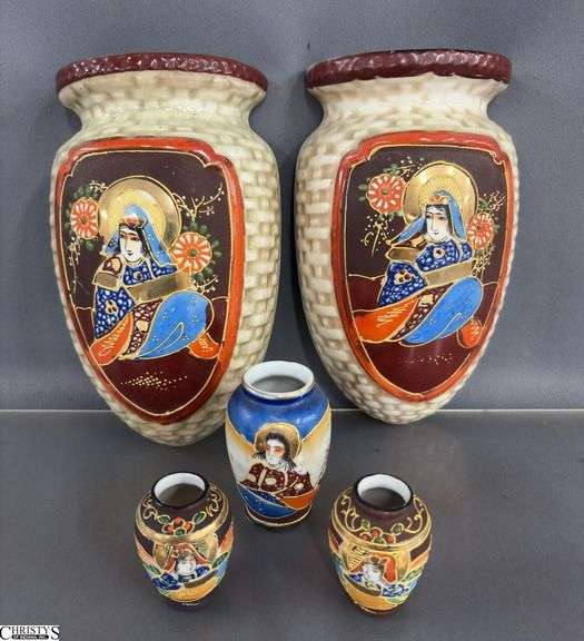 Asian Influence Wall Pockets and Mini Vases image