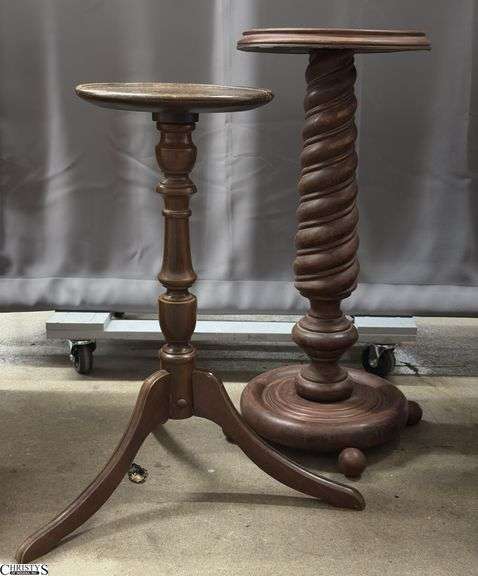 2 Wooden Plant/Display Stands - 27" of tallest image