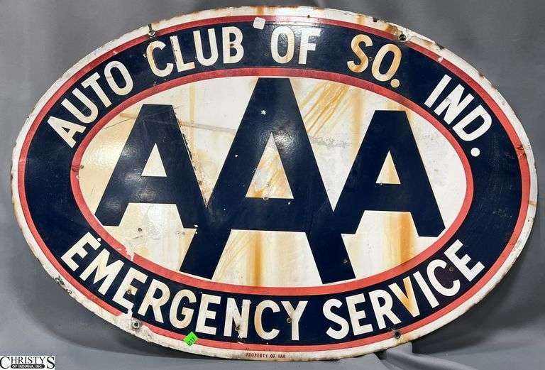 AAA Emergency Service Double Sided Oval Sign 36x24 image