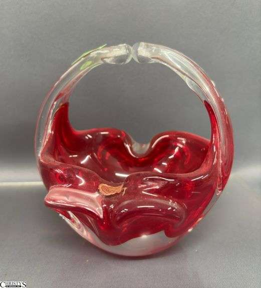 Art Glass Baskets, Ceramic Baskets, Lenox Bud Vase, Bavaria and Others, Tallest 6"