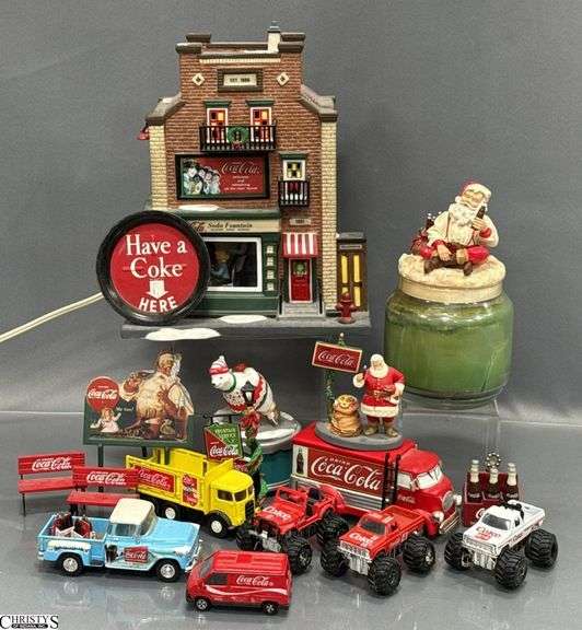 Department 56 Coca Cola Soda Fountain, Coca Cola Miniatures, Die Cast Cars, Candle, Misc - 9" of Dept 56 image
