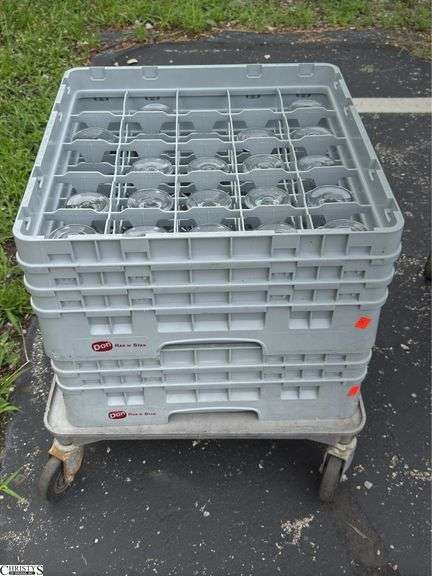 2 Dishwasher Racks on Wheels with Drinkware image
