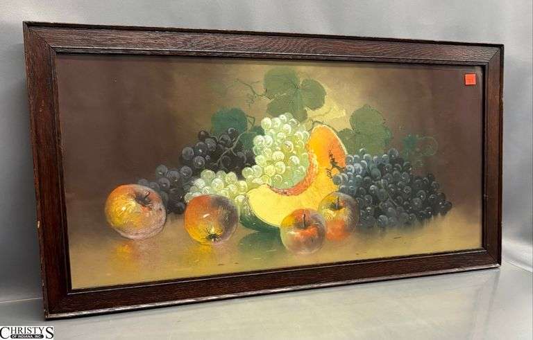 Framed Fruit Still Life Pastel - 30.5" x 15.5" image