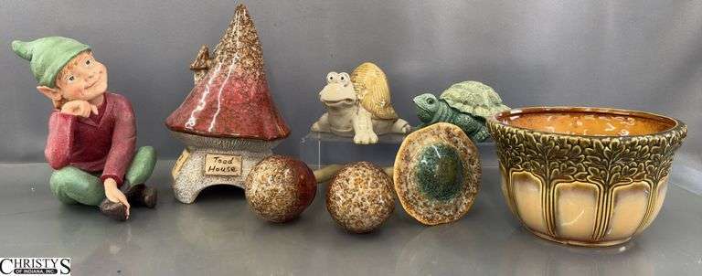 Mushroom and Gnome Garden Decor, Toad House Tallest 11" image