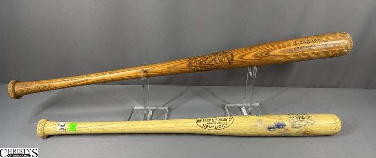 2 Hillerich & Bradsby Co. Baseball Bats.  One Marked Leaguer Roger Maris and The Other Marked Approved Little League image