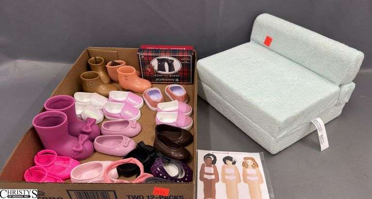 Pair of American Girl Shoes, One Flip Out Sofa image