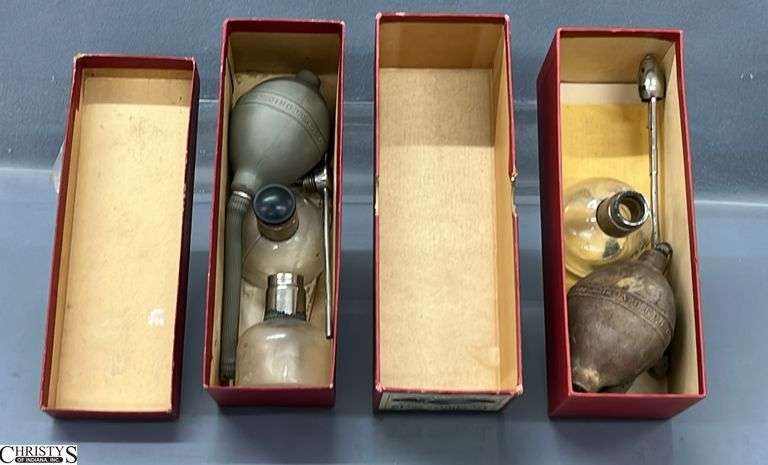 2 Vintage  DeVilbiss Atomizer's in Boxes - 7.5" of box image