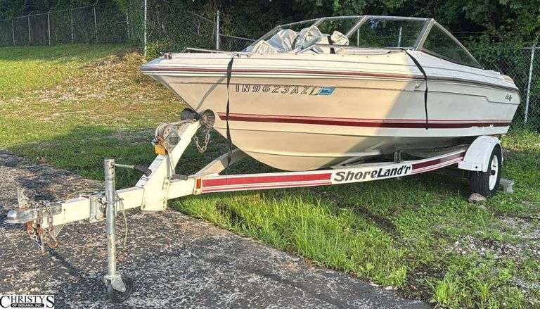 1994 Sea Ray 190BR Boat HIN SERV1341H394 and 1995 Shore Land Trailer VIN 1MDCG8N11SF694967 image