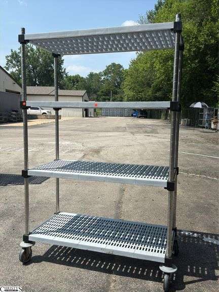 Rolling Rack With Plastic Shleves 48x23x74" image
