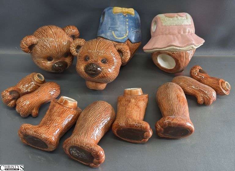 Ceramic Teddy Bear Parts - 6" of largest part image
