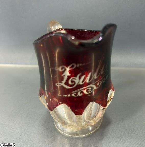 5pcs Ruby Creamer Pitchers, Tourist and Small Glass