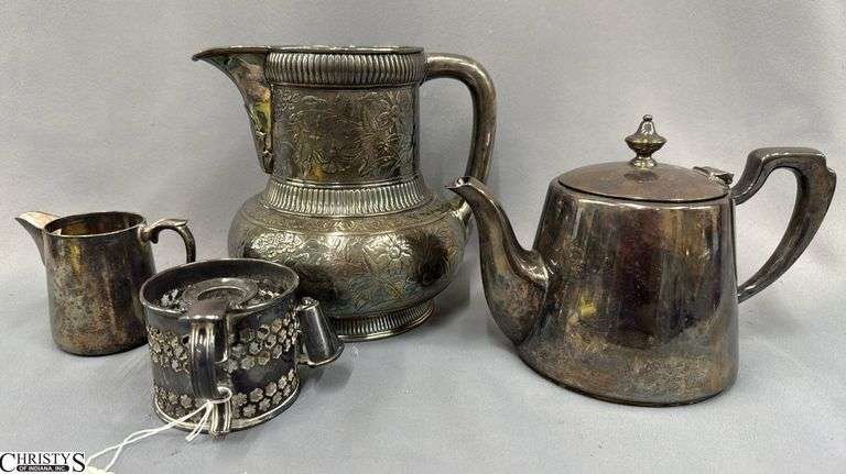 Plated Pitchers, and Candle Holder With Snuffer image