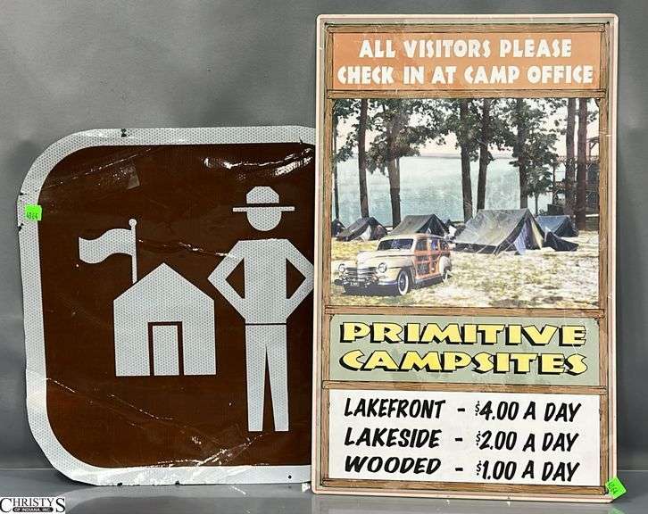 Ranger Station Reflective Sign Tearing, Metal Primitive Campsite Sign 15x24 image