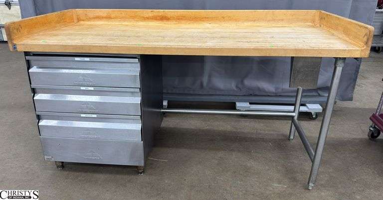 Work Table with a Butcher Block Top 72x30x40 image