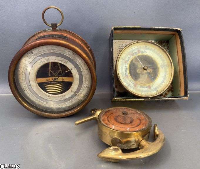 3 Wall Barometers - Swift, Julien R, Friez & Sons, Atco - 5.5" of largest image