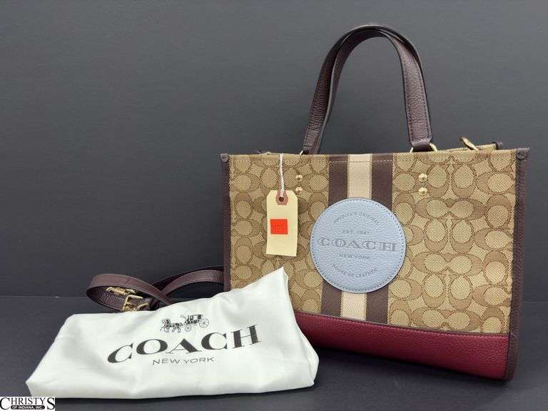 COACH Dempsey Carryall Bag In Signature Jacquard With Stripe And Coach Patch 11.5"L  8.5"H  5"W, Not Authenticated image
