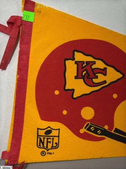 Kansas City Chief NFL Pennant Dated 1967.  There are some small holes in the felt.  See Photo
