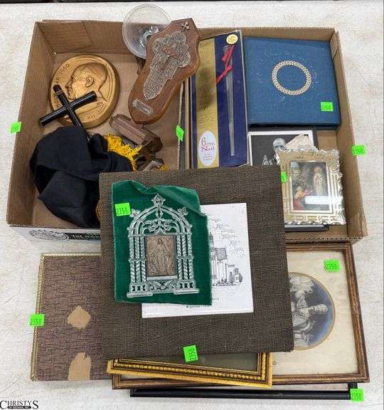 Religious Framed Prints, Small Plaques, Holiday Commemorative Coins - 13" of tallest image