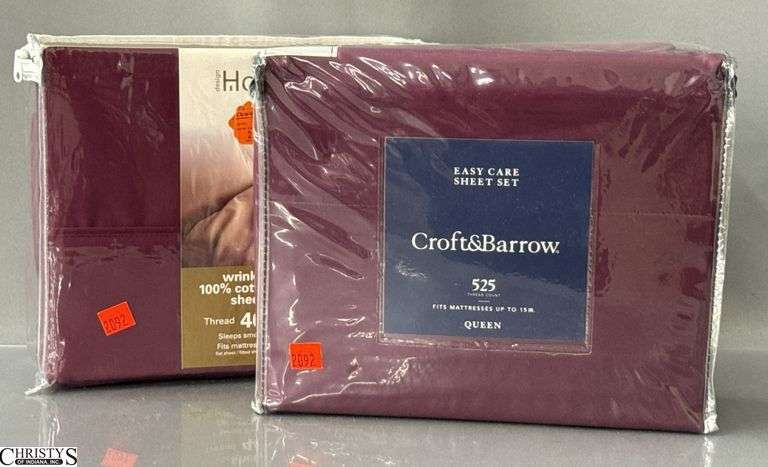 2 Sets of Queen Sheets Maroon in Color image
