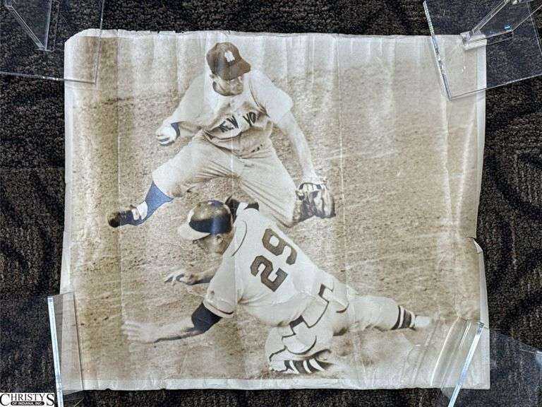 Cincinnati Reds and Other Baseball Memorabilia.  Includes a Signed Mickey Mantle 8x10 Picture,  2 Miniature Bats Pittsburg Pirates vs. Cincinnati Reds Saturday, April 2, 2016 at Victory Field, Cincinnati Hall of Fame Postcards, Reds Report Magazine January 2016, This is Reds Country Sticker, 3 Trading Cards (Barry Bonds, Tracy Jones, Doug Flynn, 4 Roger Maris Postcards, Baseball Winter Meetings Indianapolis Autographs Dated Dec. 9-12, 2009, and 2 Posters